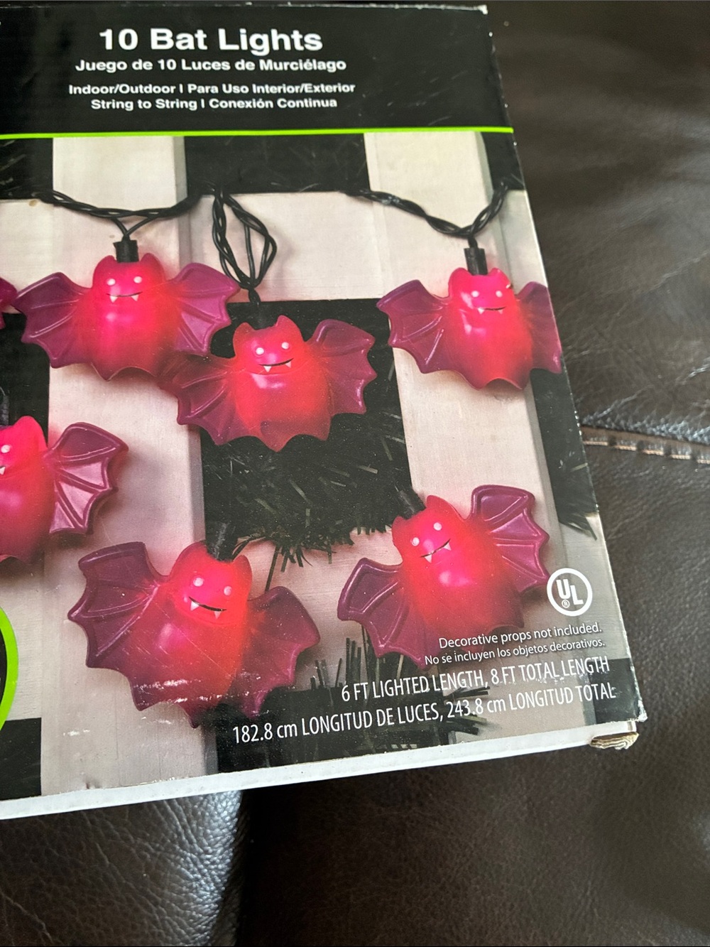 10 Bat Lights String - Purple LED Halloween Party Lights new